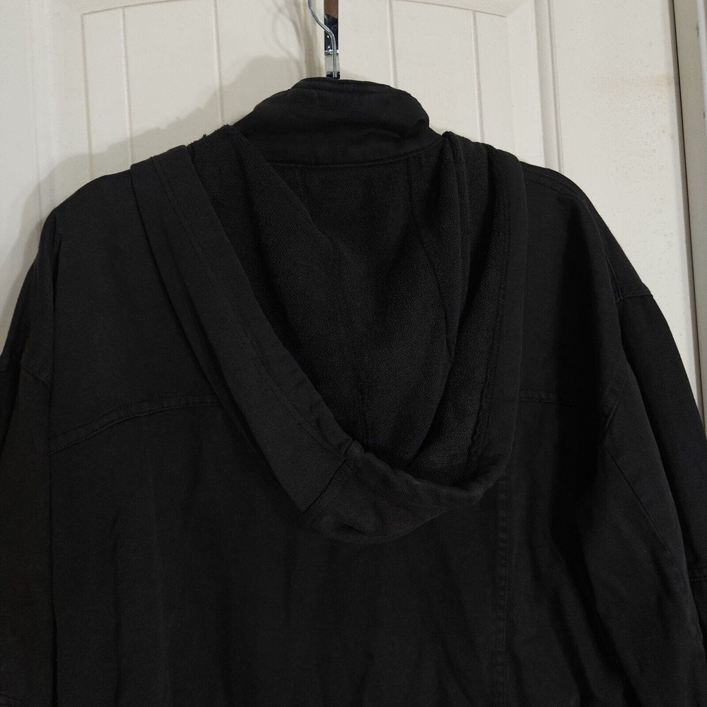 Free People Nocturne Parka Jacket Womens XS Black 100% Cotton Pockets Hooded - Picture 4 of 14